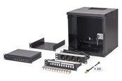 Rack skabe - DIGITUS DN-49101-SET - 10" Network Bundle | 6U Cabinet + Switch + Patch Panel | Unmounted - DN-49101-SET