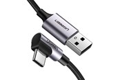 USB kabel - UGREEN Angled USB-C To USB-A Data Cable Black 1M - 50941