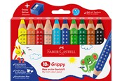 Skrive- og Tegneværktøjer - Faber-Castell Grippy XXL Jumbo 10 ass+spidser - 110636