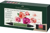 Skrive- og Tegneværktøjer - Faber-Castell Pitt Artist Dual marker Flowers box of 5 - 162007