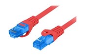 Netværkskabel - Lanberg patch cable - 50 cm - red RAL 3017 - Rød - 0.5m - PCF6A-10CC-0050-R