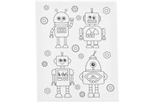 Kreativt Legetøj - Creativ Company Painting Canvas with Print Robots - 24x30cm - 257232