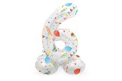 Legetøj - Folat BV - Standing Foil Balloon Joyful Party Number 6 -72cm - 63966