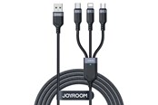 USB kabel - Joyroom S-A18 3in1 3.5A USB-A - Lightning+USB-C+MicroUSB cable 1.2m - black - S-A18-new