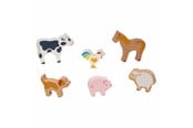Babylegetøj - Goki Wooden Farm Animals 6pcs. - 58320