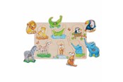 Babylegetøj - Goki Wooden Background Knob Puzzle Mother and Baby 6 pcs. - 57310