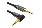 Audio kabel - Wozinsky AUX Cable Angled (Male-Male) Mini Jack Cable 2m Black - 5907769307416
