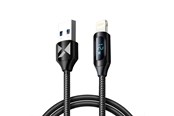 USB kabel - Wozinsky USB-A Cable - Lightning  WUALC1 with LED Display 2.4A 1m - Black - 5907769308451