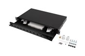 Netværkstilbehør - Lanberg Fiber Patch Panel 12XSC Simplex 12XLC Duplex Rackmount 19" 1U Grey - FOP1-12SS-LDB