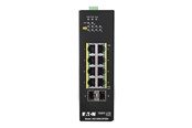 Switch - Tripp Lite Eaton series 8-Port Lite Managed Industrial Gigabit Ethernet Switch - 10/100/1000 Mbps PoE+ 30W 2 GbE SFP Slots -10° to 60°C DIN Mount - NGI-S08C2POE8