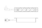 Strømkabel (ekstern) - DIGITUS 4-Port - 1U - Aluminum PDU - DN-95418-FR