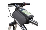 Cykeltilbehør - Wozinsky Bicycle Frame Bag + Detachable Phone Case for 6.5" 1.5L Black (WBB7BK) - 5907769312199