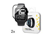 Mobil - Beskyttelsesglas - Wozinsky Full Glue Tempered Glass with Black Frame for Apple Watch 46mm (2 pcs) - 5907769366406