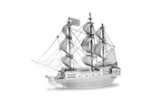 Konstruktionslegetøj - Eureka Metal Earth Pirate Ship Black Pearl Silver Edition - 570012