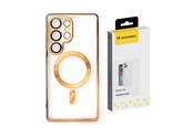 Mobil - Covers & Cases - Wozinsky Electroplated Case with Magsafe for Samsung Galaxy S25 - Gold - 5907769370878
