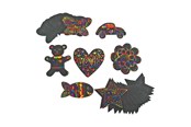Kreativt Legetøj - Colorations - Scratch Figures Shapes 98pcs. - CHSDSHAP
