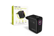 Mobil - Adaptere & Opladere - Mobile Origin 65W GaN Display Charger PW20 - 2x USB-C + USB-A - MO-65WDCH-PW20