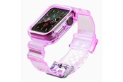 Smartwatch - Tilbehør - Hurtel Silicone Band Strap Bracelet Case Strap Light Set for Apple Watch 44mm - Red - 5907769331671