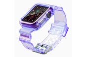 Smartwatch - Tilbehør - Hurtel Silicone Band Strap Bracelet Case Strap Light Set for Apple Watch 44mm - Purple - 5907769331688