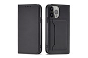 Mobil - Covers & Cases - Hurtel Magnet Card Case for Samsung Galaxy S23 Flip Cover Wallet Stand Black - 5907769351495