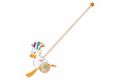 Babylegetøj - Goki Wooden Push Toy Duck Lou - 54848