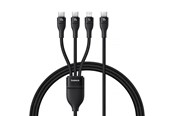 USB kabel - Baseus Flash Series 3 3in1 cable 100W USB-C - USB-C+USB-C+ Lightning 1.5m + 3 x 0.25 m - black - P10377502111-00