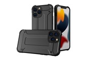 Mobil - Covers & Cases - Hurtel Hybrid Armor Case Tough Rugged Cover for iPhone 13 Pro Black - 5907769326554