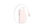 Powerbank - Joyroom JR-PR2L 10000mAh 35W Power Bank with Built-in Retractable USB-C Cable and USB-C Lanyard Cable - Pink Powerbank - Pink - 10000 mAh - JR-PR2 pink