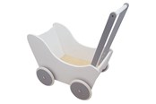 Dukke, bamse og udstyr - Playwood Doll's pram white/silver - PW2352