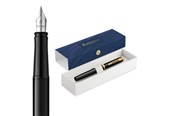 Skrive- og Tegneværktøjer - Waterman Impression sort lak G.T. fyldepen M, blåt blæk - 2225500