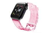 Smartwatch - Tilbehør - Hurtel Silicone Strap Bracelet Bracelet Strap Light for Apple Watch 38 / 40 mm - Red - 5907769332791