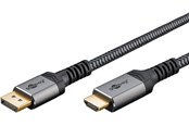 Skærmkabel - Pro Diplayport- HDMI 2.0/2.1 - 1m - Grey - 4040849789649