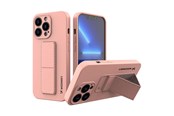 Mobil - Covers & Cases - Wozinsky Kickstand Case Silicone Case with Stand iPhone 13 mini pink - 9145576234297