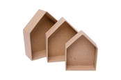 Kreativitet & Hobbyartikler - Colorations - Paper Mache Houses 3 pcs. - 46EN01