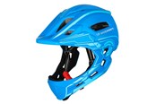 Cykellygter - Wozinsky  Fullface Children's Bicycle Helmet with USB Rear Light 52-56 cm - Blue - 5907769380990