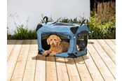 Hunde - Dogman Milou Canvas Crate Blue Small 49.5x34.5x35cm - 375615