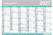 Calendar - Mayland Studie Kæmpekalender 2x6 mdr. papir rør 2026/2027 - 27807500