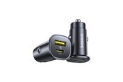 Mobil - Adaptere & Opladere - Baseus GoTrip USB-C / USB-A 30W Car Charger - Black - C00072300123-00