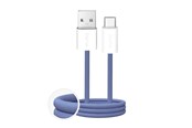 USB kabel - Puro Fabrik 2.0 10W USB-A - USB-C Braided Cable 1.5 m - Blue - PUCAC10WFABK415MTBL