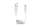 USB kabel - Puro 12W USB-A Spiral Cable - Lightning 1m - White - PUCAPLT12WSPWHI