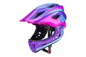 Cykeltilbehør - Rockbros TT-32SBPP-S children's bicycle helmet with detachable chinbar size S - purple-pink - TT-32SBPP-S
