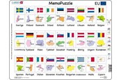 Puslespil - Larsen Puzzles Puzzle game MemoPuzzle. Name flag and capitals ten - 54 pieces Maxi (36.5x28.5 cm) Floor - GP2