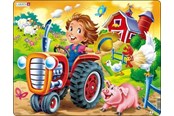 Puslespil - Larsen Puzzles Puzzle Child on tractor - 15 pieces Maxi (36.5x28.5 cm) Floor - BM7