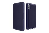 Mobil - Covers & Cases - ITSKINS HYBRID FOLIO cover for iPhone XS / X®. Navy blue with recycled leather - APHX-HYBRF-NBRL