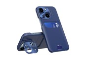 Mobil - Covers & Cases - Hurtel Leather Stand Case for iPhone 14 Plus Cover Card Wallet with Stand Blue - 9145576269688