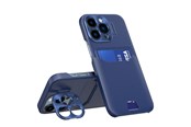 Mobil - Covers & Cases - Hurtel Leather Stand Case for iPhone 14 Pro Max Cover Card Wallet with Stand Blue - 9145576269749