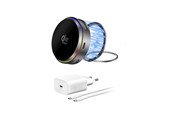 Mobil - Adaptere & Opladere - 4smarts Qi2 25W MagSafe charger set with cooling RGB space grey - 541761