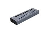 USB hub - ORICO BT2U3-10AB Hub 10x USB-A 3.0 with switches - gray USB hub - USB 3.0 - 10 ports - Grå - BT2U3-10AB-EU-GY-BP