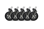 Gamer Stol - DUTZO Premium 3" Rubber Caster for IKEA Chairs - Black - Rubber - DGCAIK-75MMRBWU-BK