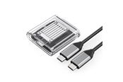 SSD - ORICO TC20-M2-10G M.2 NVME USB-C 3.2 Disk Caddy - Transparent - TC20-M2-10G-GY-BP